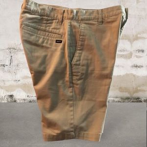 👍RVCA Week End Stretch Mens Khaki Shorts